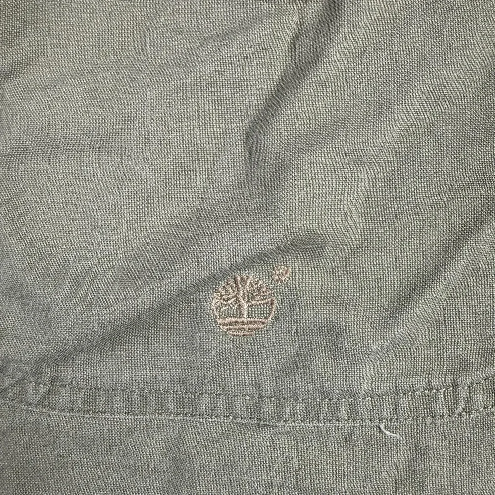 VTG Timberland Shirt Mens Large Green Long Sleeve Button Down Weathergear Cotton